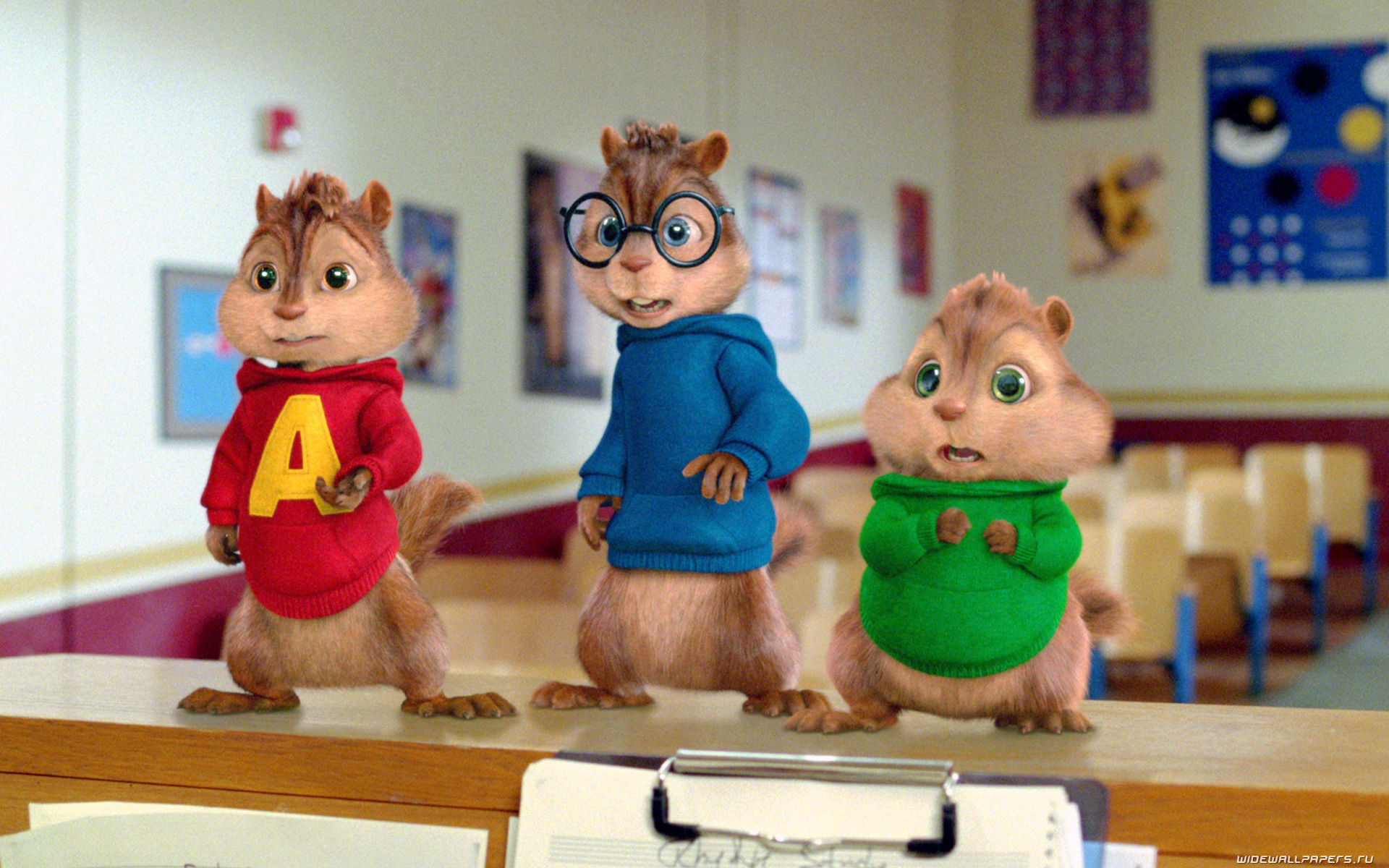 Alvin and The Chipmunks - The Squeakquel movie wide wallpapers.